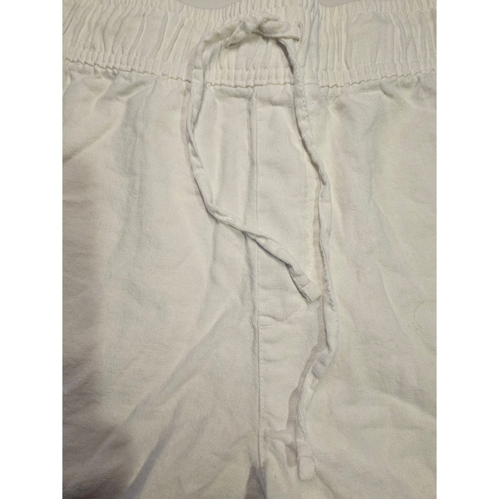 Gap Shorts Women XL White Linen Blend Drawstring Resort High Rise #636 - Picture 4 of 9